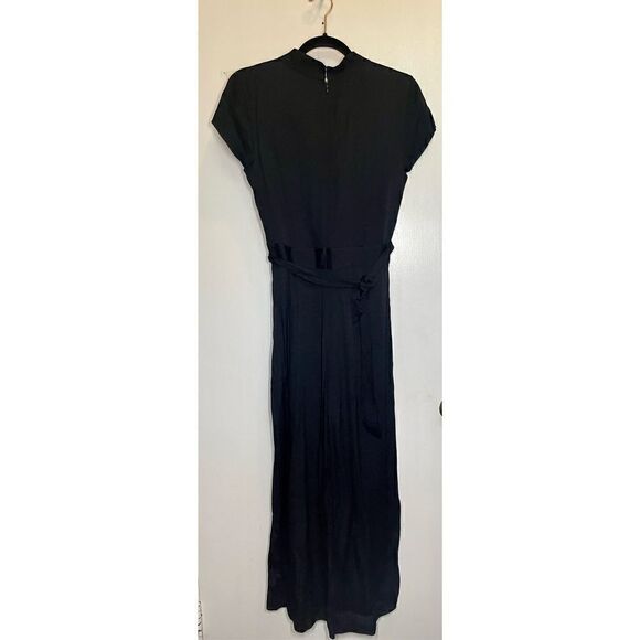Chelsea.28 Jumpsuit Size Medium Black Cap Sleeve Belted Wide Leg Pants NWT - Picture 9 of 14